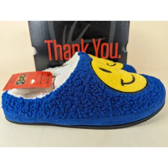 DEER STAGS Smiley Slippers Mens 9 M Blue Memory Foam Indoor Outdoor Shoes NWB - Picture 7 of 16